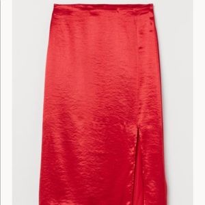 H&M red slit skirt.
